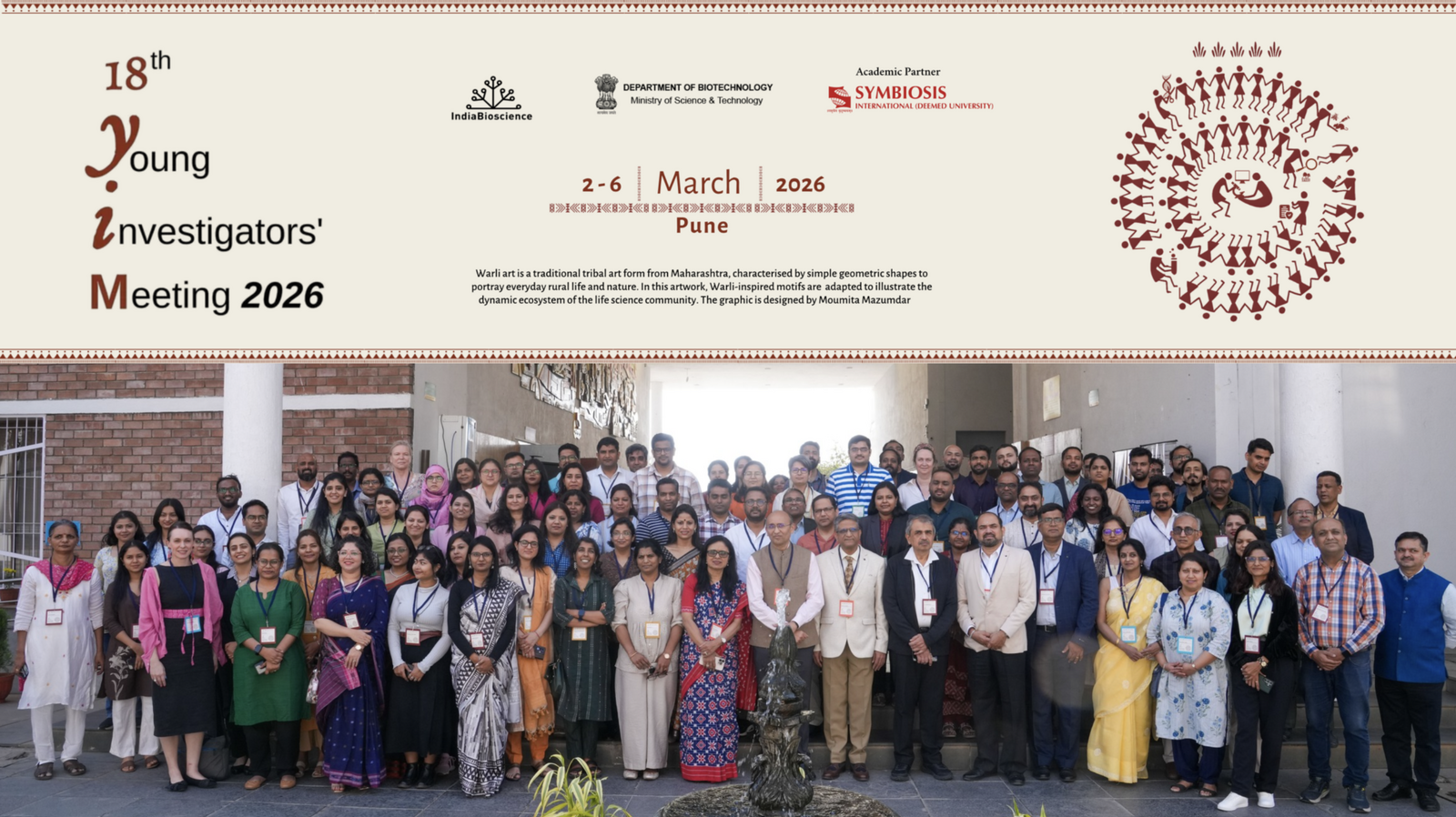 Participants with mentors &amp; speakers on Day 1 of YIM 2026.