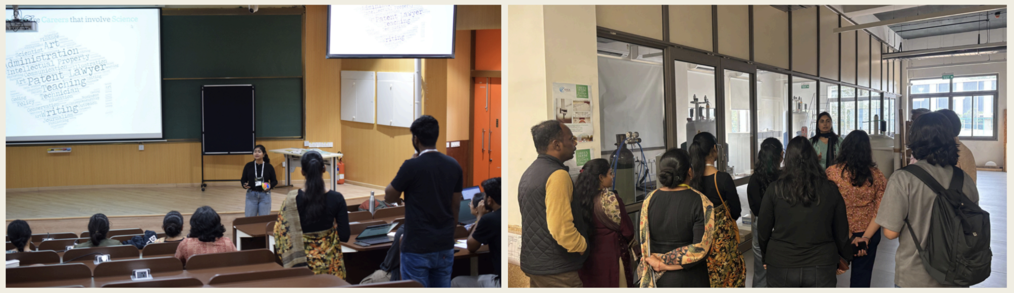 CYC workshop (left) | Visit to Krea University (right)